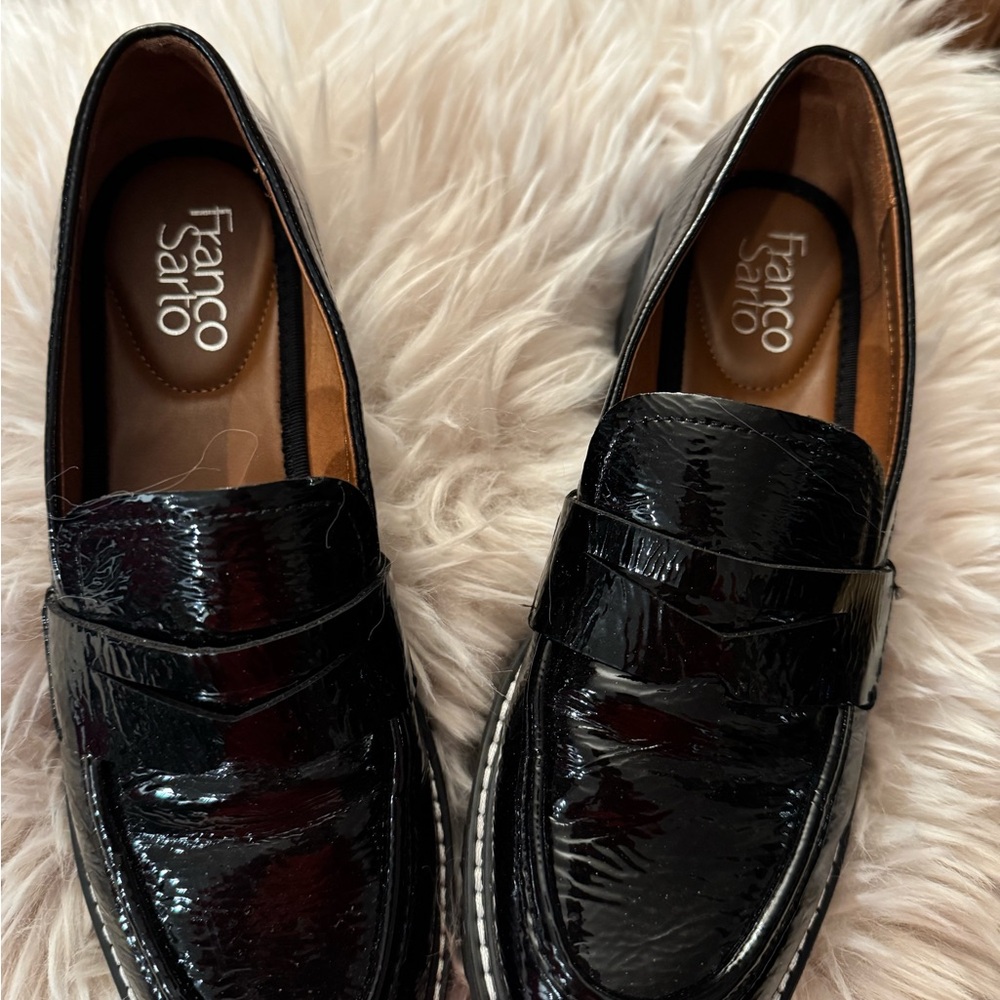 Franco Sarto Women's Black Patent Loafers